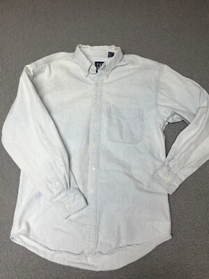 Vintage 90s Gap Striped Button Up Shirt White Blue medium Y2K - Image 1 of 4