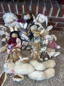 Vintage BOYDS  BEARS COLLECTiON PLUSH LOT OF 15 RABBITS HARES~ 1990s - Picture 1 of 23