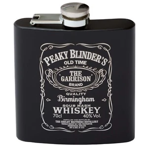 Peaky Blinders | Birmingham | Gangster | graviert 6oz | schwarz | Hüftflasche - Bild 1 von 1