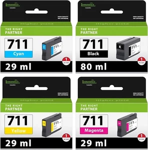 711 Tintenpatronen Konvolut (4er Pack, 80 ml Schwarz / 29 ml Cyan/Gelb/Magenta) - ... - Bild 1 von 6