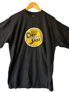 Vintage Y2K Russell Simmons Def Jam Poetry schwarzes T-Shirt Large 2002 neu ohne Etikett - Bild 1 von 6