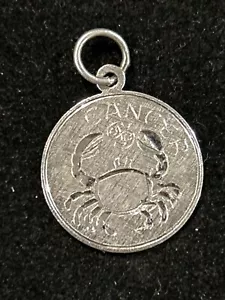 STERLINGSILBER STERNZEICHEN KREBSSCHEIBE BAUMELN CHARM - Bild 1 von 4
