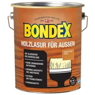 BONDEX Holzlasur für Außen 4,0 L Oregon Pine Holzfarbe Außenfarbe - Bild 1 von 3