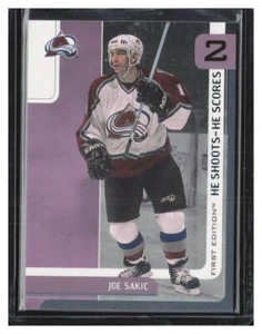 2002-03 BAP First Edition He Shoots He Scores Points #15 Joe Sakic 2 pts. - Picture 1 of 2