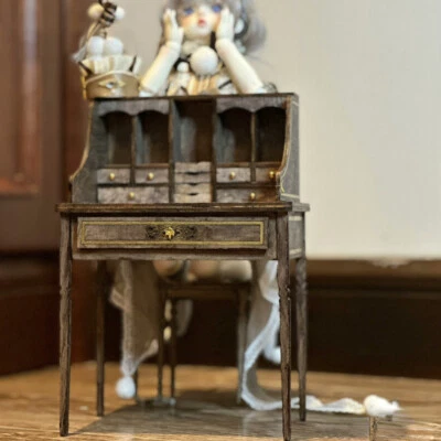 1/6 Scale Dollhouse Miniatures DIY Unpainted Unfinished Vintage Tables Chairs - Image 1 of 4