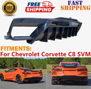 ✅Carbon Fiber Rear Bumper Diffuser Fin Spoiler Lip For Chevrolet Corvette C8 SVM - Picture 1 of 8