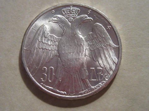 1964 Kingdom of Greece 30 Dr   SILVER Coin   unc beauty sweet  12G   .835 Cover