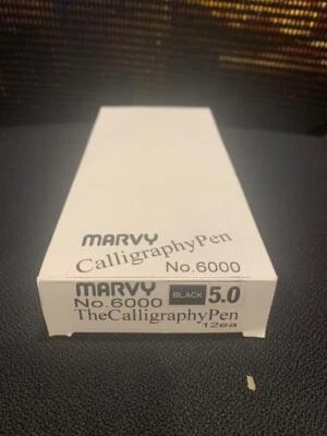 Marvy Uchida 6000 Calligraphy Pens Black 5.0 mm **12-PACK**