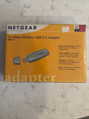 NetGear 54 Mbps Wireless USB 2.0 Adapter - WG111 - New, Sealed Package - Image 1 of 4
