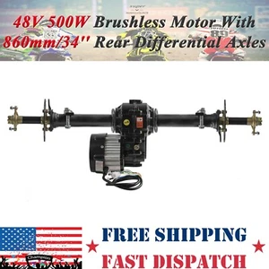 Motor diferencial sin escobillas 48V 500W + Kit de eje trasero de 34" para carro de golf ATV Quad - Imagen 1 de 13