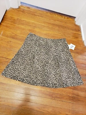 NWT Anne Klein Leopard Print Pleated Lightweight Skirt Size 14, Ret. $89 Foto 1 de 4