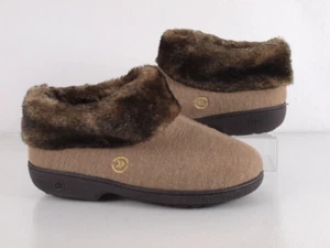 Isotoner Womens Slippers Size 9.5-10 Brown Faux Fur Ankle Bootie Shoes - Picture 1 of 7