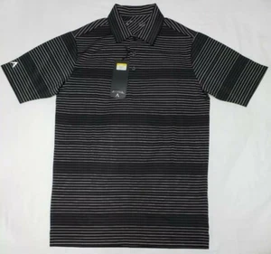 NEW Antigua Domain Desert Dry Black Striped Mens Golf Polo Shirt Size Small - Picture 1 of 6