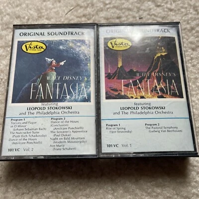 Juego de 2 cintas Walt Disney's Fantasia Leopold Stokowski Philadelphia Orchestra 1974 Foto 1 de 4