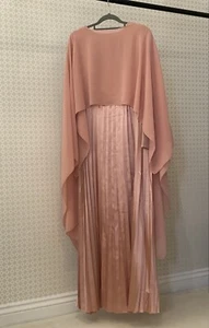 Pink Satin Maxi Dress With Cape - Picture 1 of 5