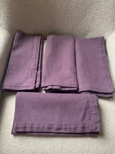 MATTEO Los Angeles Heavy Oversized Linen Napkins / Deep Plum/ Set 4 - Picture 1 of 10