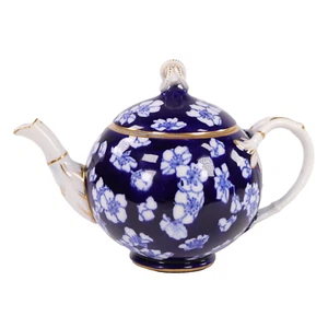 Coalport Teekanne Sevres Stil Seil Knoten Endstück chinesische Blüte um 1879 - Bild 1 von 19