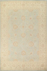 Alfombra oriental floral azul claro Oushak-Chobi de lana anudada a mano alfombra 9'x12' - Imagen 1 de 12