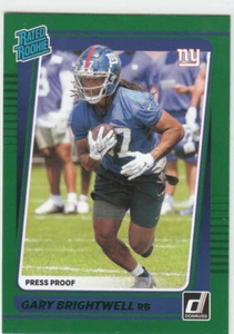 Gary Brightwell 2021 Donruss Press Proof Green #313 RC NY Giants Rated Rookies - Foto 1 di 1