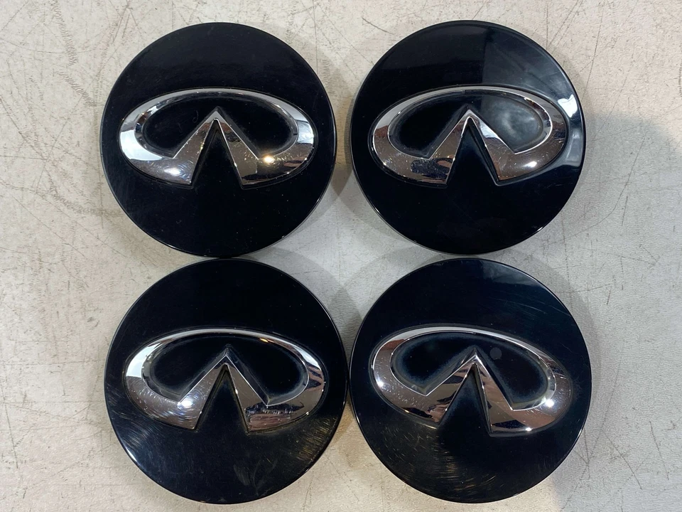 Fits 2018 - 2024 INFINITI QX80 Wheel Center Cap Black Set of 4 403436GW0A OEM - Image 1 of 4