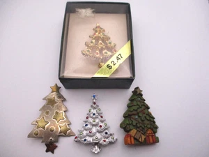 4x Vintage Christmas Holiday tree Gerrys metal brooch pin CH12 - Picture 1 of 13