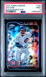 2024 Topps Chrome Ian Happ Black Refractor /10  PSA 9 - Picture 1 of 2