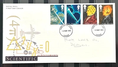 UK FDC First Day Cover Scientific 1991 Stamps Postmark No54 - Image 1 of 2