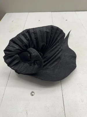 Solid Black Wide Brim Curly Witch Costume Cosplay Hat Womens One Size - Image 1 of 4