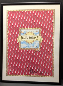 Vintage 1999 Paul Bocuse French Menu Signed and Framed 16"H x 12"W. - Picture 1 of 3