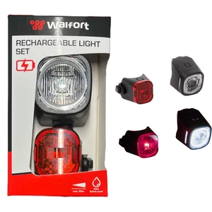 Fahrradlampe Set Front - Rücklicht  Akku LED USB 3,5h Fahrrad Scheinwerfer StVZO - Bild 1 von 4