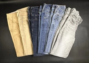 6 Boys Jeans Denim Slim Skinny Chinos Adjustable Waist Size 8 Stretch Comfy lot - Picture 1 of 24