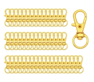 50 Stück Wirbel Karabinerhaken Premium Metall Golden Karabiner Abzugsverschlüsse für - Bild 1 von 7