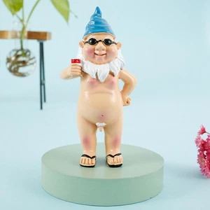 Garden Gnomes Nude Statuary Naughty Statue Gift Nudist Decor Outdoor Ornament - Picture 1 of 16