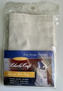 BORSA TOTE BAG GRANDE cucibile artigianale Charles tessuto punto croce Aida 14 pezzi - Foto 1 di 2