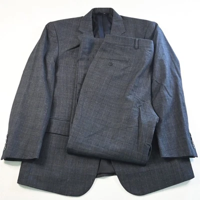 Jos A Bank 40S 36x30 Azul Ventana 100% Lana Franela Hombres Chaqueta Pantalones Traje Foto 1 de 4