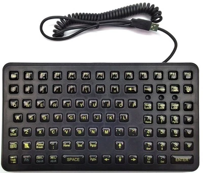 iKey Industrial Rugged Keyboard Backlit Small Footprint Epoxy Keycaps SL-91-USB - Image 1 of 4