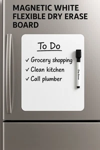 Hoja magnética para puerta refrigerador en blanco de 18" x 24" para notas, borrado en seco, blanco - Imagen 1 de 1