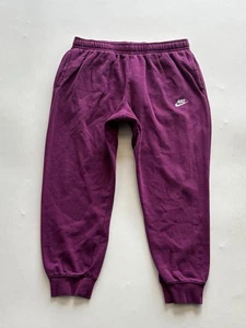 Nike Jogger Sweatpants Women’s Size Large Purple White Logo Swoosh Workout - Picture 1 of 9