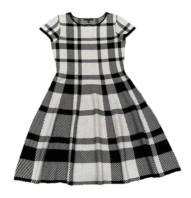 Vestido tejido formal My Michelle para niñas talla L 10/12 brillante clásico a cuadros brillante blanco y negro Foto 1 de 4