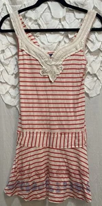 Free People Y2K Tenniskleid Gr. XS gestreift Golf Strand maritim rot weiß - Bild 1 von 7