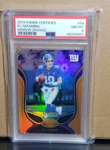 2019 Panini Certified #54 Eli Manning Mirror Orange /199 PSA 8 - Picture 1 of 2