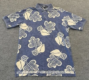 Vintage Polo Ralph Lauren Hemd Herren L Blau 2000 Blumenmuster Pinpoint Y2K KE4 - Bild 1 von 4