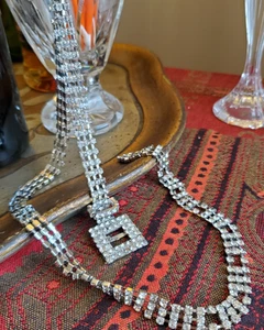 Flawless 3-Row Rhinestone Belt w Square Buckle Elegant Fit 30" - 36.5" Stunning! - Picture 1 of 23