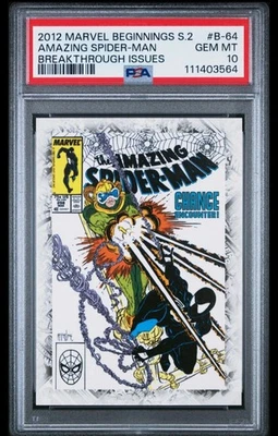 2012 UD MARVEL BEGINNINGS SERIES 2 BREAKTHROUGH ISSUES #B-64 SPIDER-MAN PSA 10 - Image 1 of 2