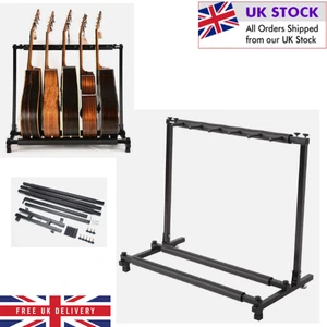 5-Wege Multi Gitarrenständer Ständer gepolstert für mehrere elektrische Akustik Bass Halter - Bild 1 von 12