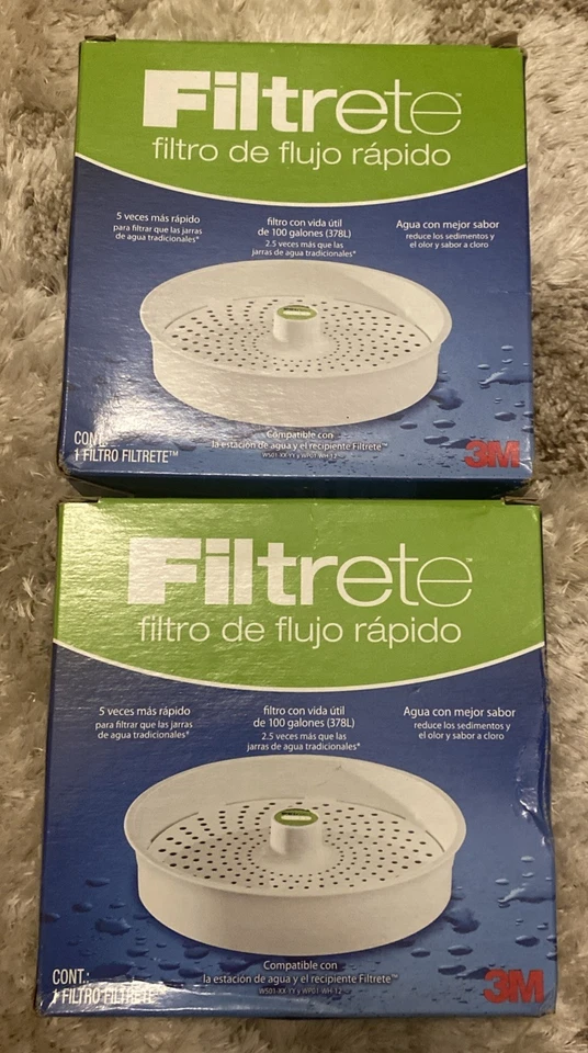 (2) 3M Filtrete Fast Flow Filter For Water Station & Pitcher 100 G New In Box - Image 1 of 1