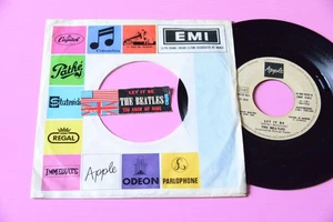 BEATLES 7" LET IT BE JUKE BOX ORIG ITALY 1970 CON RARISSIMO STRIP STICKER !!!!! - Picture 1 of 1