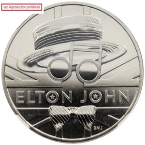2020 Elizabeth II 5 Pound 2 Ounce Silver Coin NGC MS 70 DPL Elton John - Picture 1 of 4