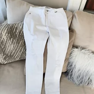 Judy Blue White Distressed Jeans NWT size3 or 26 mid rise skinny fit - Picture 1 of 7