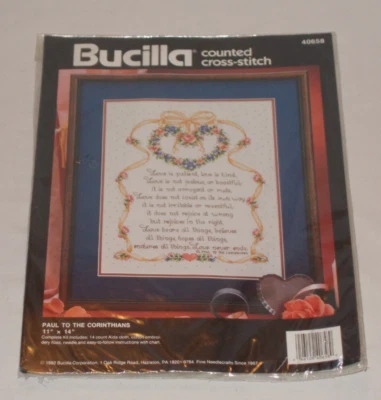 Nuevo Sellado Bucilla 40658 PABLO A LOS CORINTIOS 11x14" Contado Punto de Cruz Kit Foto 1 de 4